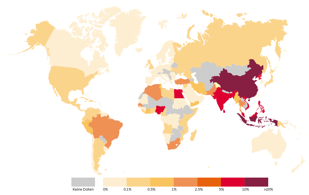 Infographic 5: Projected share of global mismanaged plastic waste in 2025