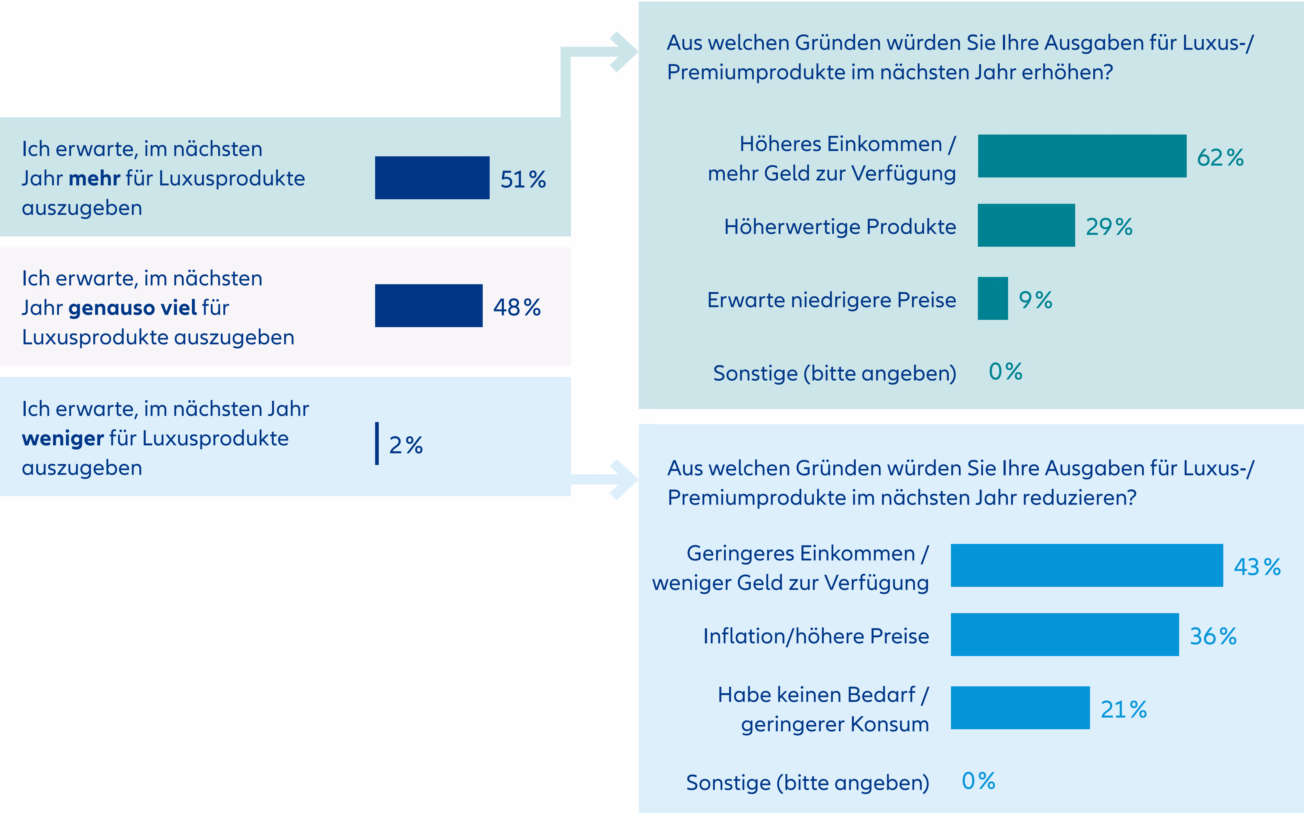 Welche Ausgaben für Luxus-/Premiumprodukte (in allen Ausgabenkategorien) planen Sie für das nächste Jahr?